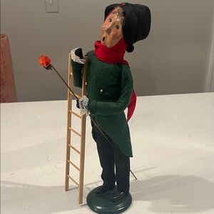 Chimney Sweep Holiday Figurine with Red Scarf